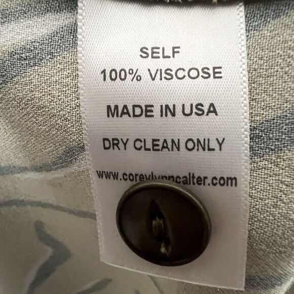 Anthropologie Corey Lynn Calter Olive Zebra Shirt Dress MIDI Office Small B20 - Picture 5 of 6